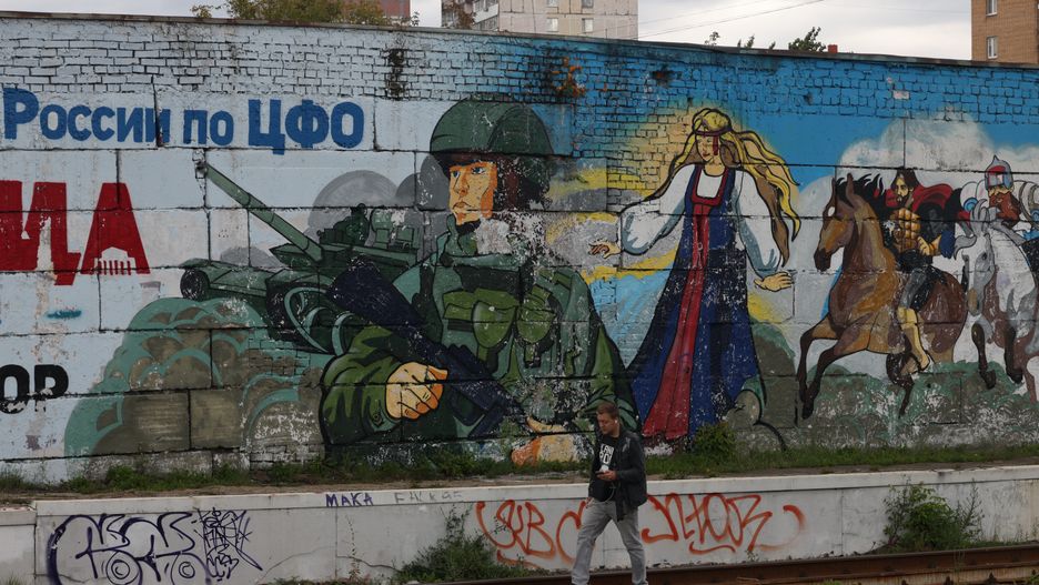 Propagandowy mural w Krasogorsku