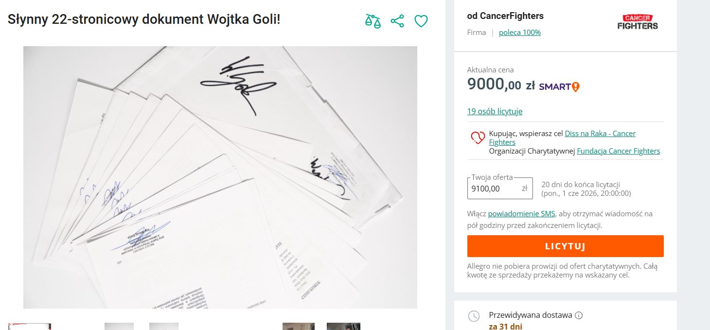 Słynny 22-stronicowy dokument Wojtka Goli