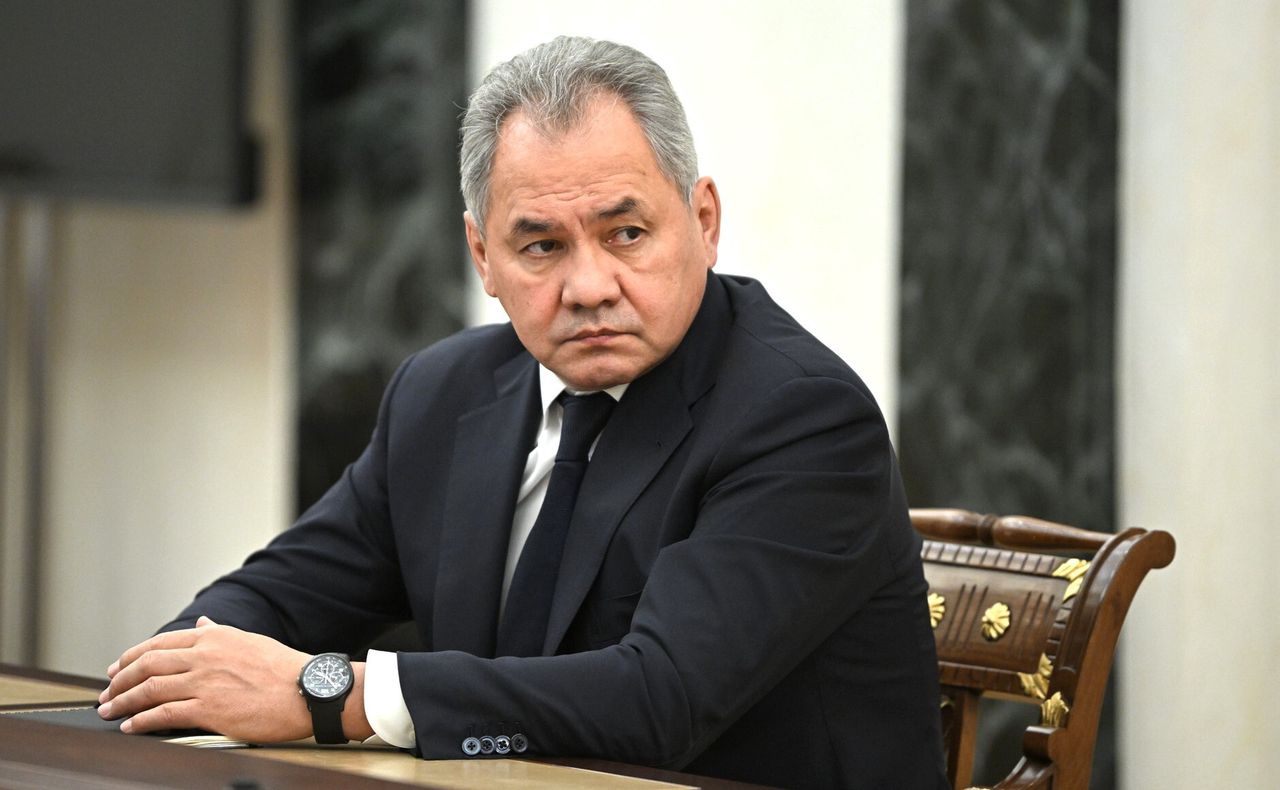 Minister obrony Rosji Siergiej Szojgu (Photo by KREMLIN PRESS OFFICE/Anadolu Agency via Getty Images)