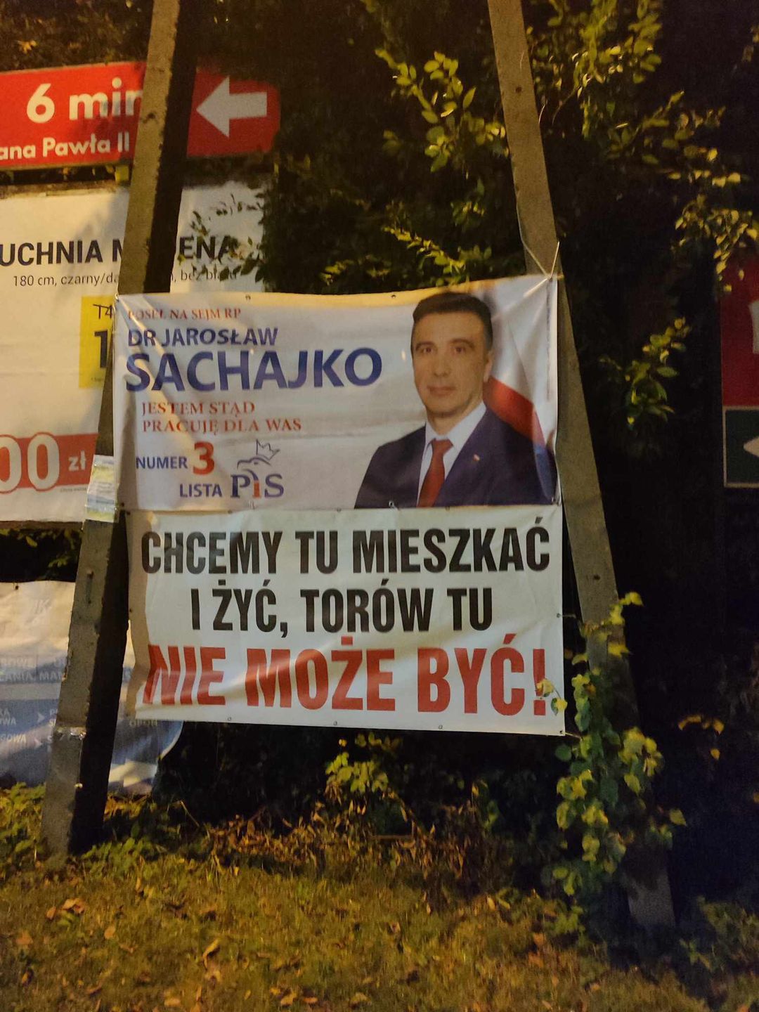Baner Jarosława Sachajki w Żdanowie