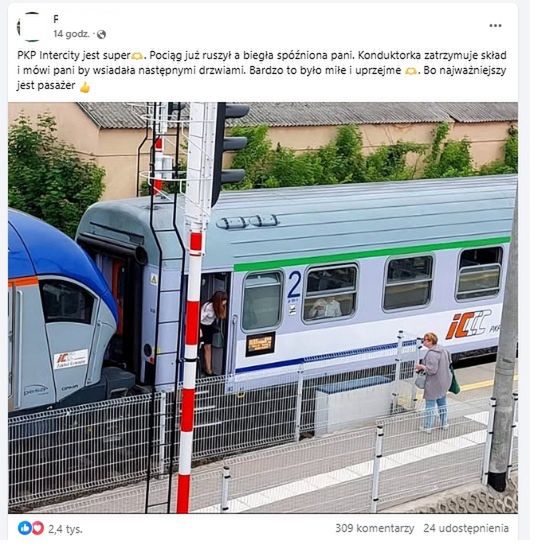 Pasażerka spóźniła się na pociąg. Tak zareagowała kobieta