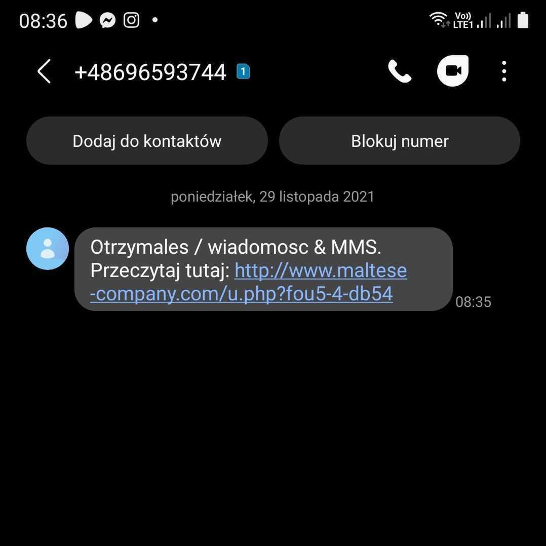 Fałszywy SMS