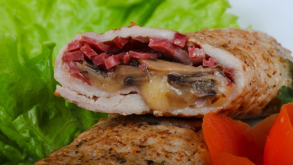 Kieszonki z kurczaka nadziewane pieczarkami