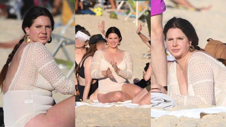 Lana del Rey z nietęgą miną korzysta z uroków życia, relaksując się z przyjaciółmi na plaży w Rio de Janeiro (ZDJĘCIA)
