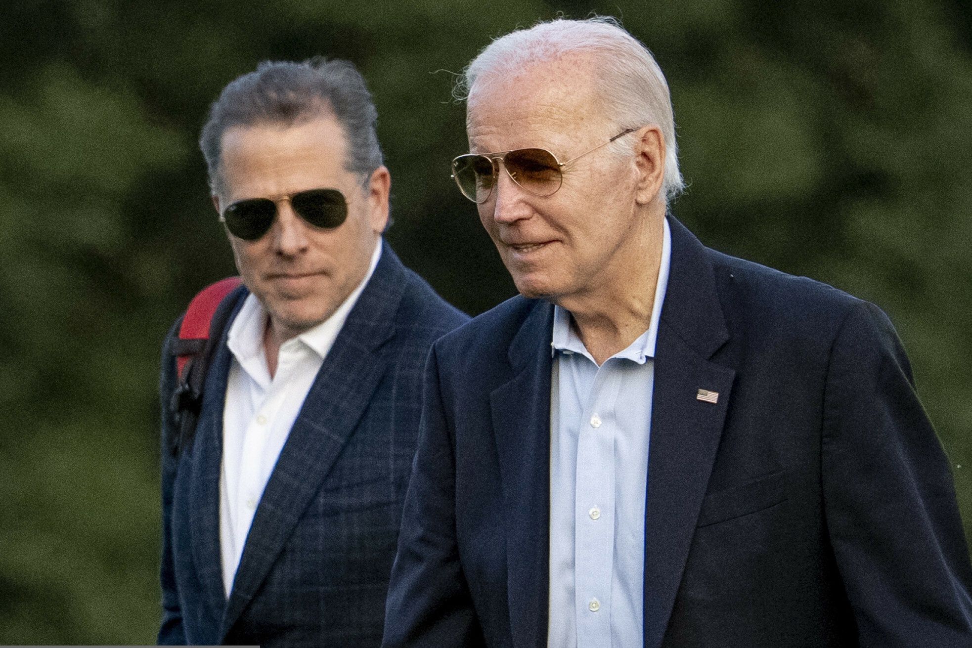TemporaryFILE - President Joe Biden, and his son Hunter Biden arrive at Fort McNair, Sunday, June 25, 2023, in Washington. Hunter Biden has been charged with felony gun possession. A federal indictment filed in Delaware says Biden lied about his drug use when he bought a firearm in 2018 while struggling with addiction to crack cocaine.  (AP Photo/Andrew Harnik, File)Andrew Harnik