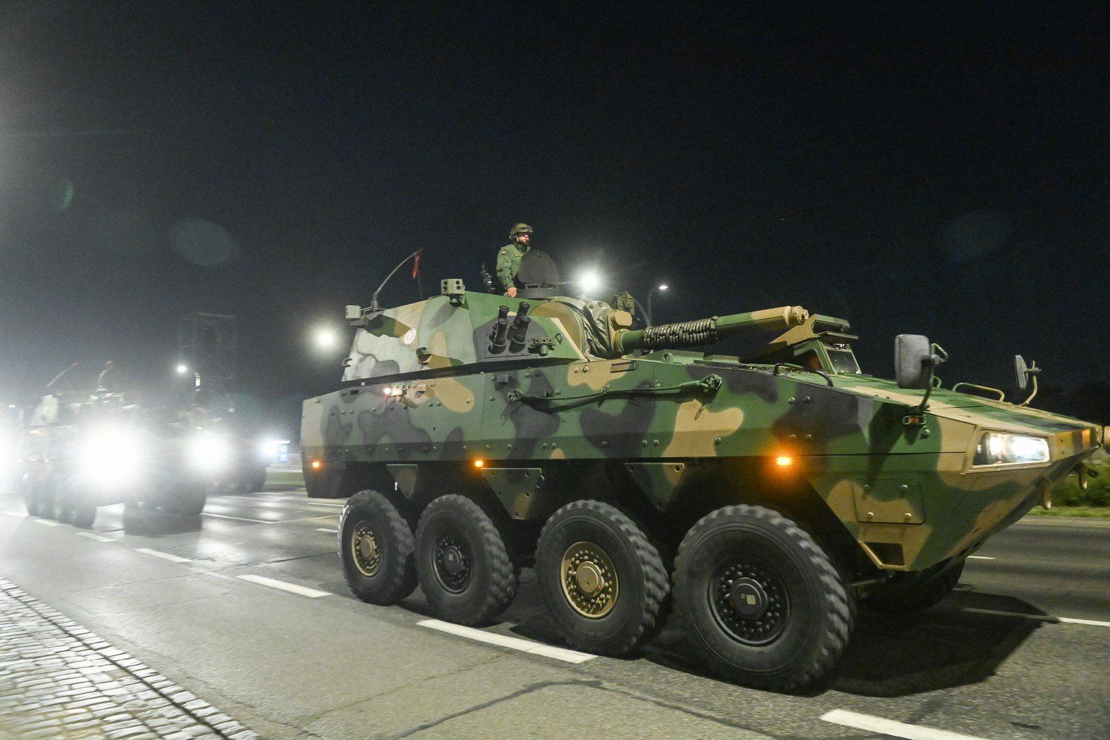 Próba na warszawskiej Wisłostradzie, w nocy z 9 na 10 sierpnia