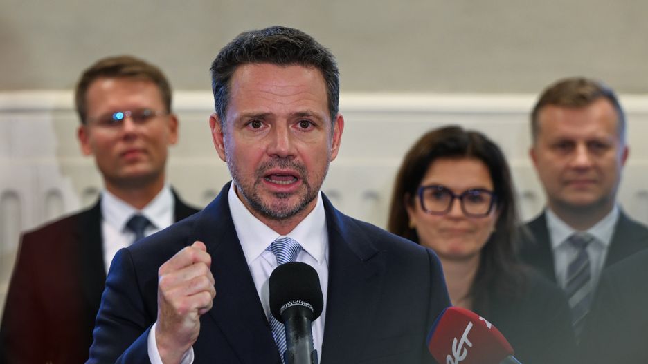 KRAKOW, POLAND - NOVEMBER 29:   
Rafal Trzaskowski, Mayor of Warsaw and the Civic Platform candidate for the 2025 Polish presidential election, participates in a press conference of the Presidents of the Union of Polish Metropolises, on November 29, 2024 in Krakow, Poland. (Photo by Artur Widak/NurPhoto via Getty Images)
