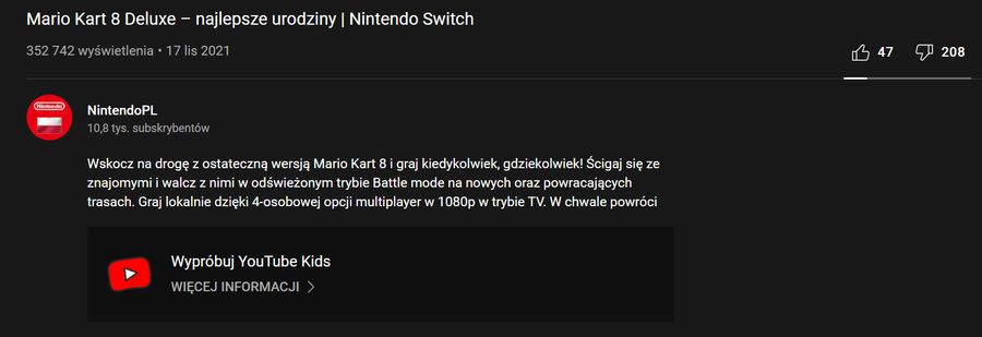 Negatywne oceny pod reklamą Nintendo Switcha