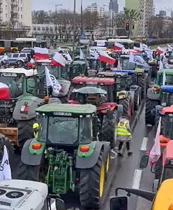 Setki porzuconych traktorów na ulicach Warszawy. Nagranie z protestu AgroUnii