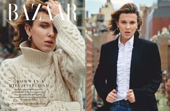 "Dorosła" Millie Bobby Brown rozchyla usta w sesji dla "Harper's Bazaar"