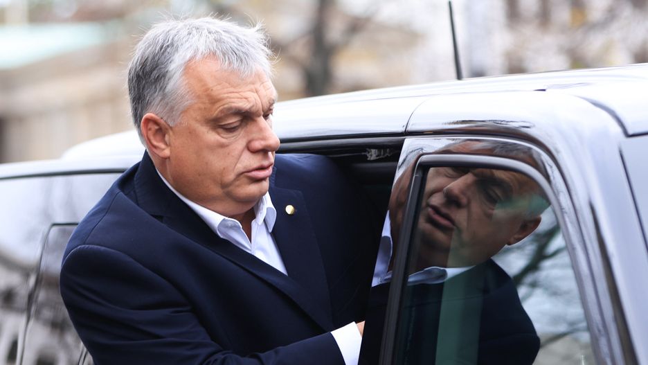 Viktor Orban, Hungary's prime minister, departs from a hotel in Berlin, Germany, on Tuesday, Nov. 14, 2023. Orban was in Berlin for talks on Europe's Strategic Agenda. Photographer: Krisztian Bocsi/Bloomberg via Getty Images