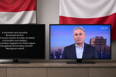 M1 i TVP1 po zmianach w mediach publicznych (wizualizacja AI)