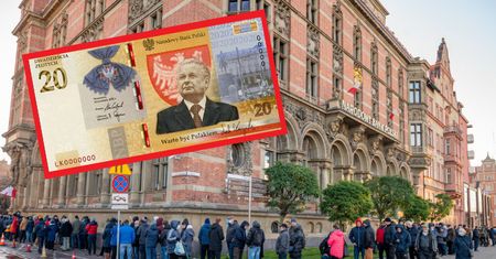 Polacy ruszyli po banknot z Kaczyńskim. Tłumy przed placówkami NBP