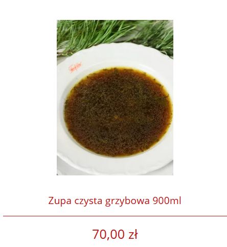 Za czystą grzybową w sklepie Gessler zapłacimy 70 złotych