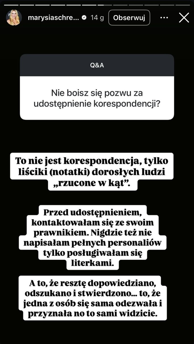 Komentarz Marianny Schreiber