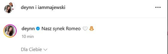 Tak Deynn nazwała syna 