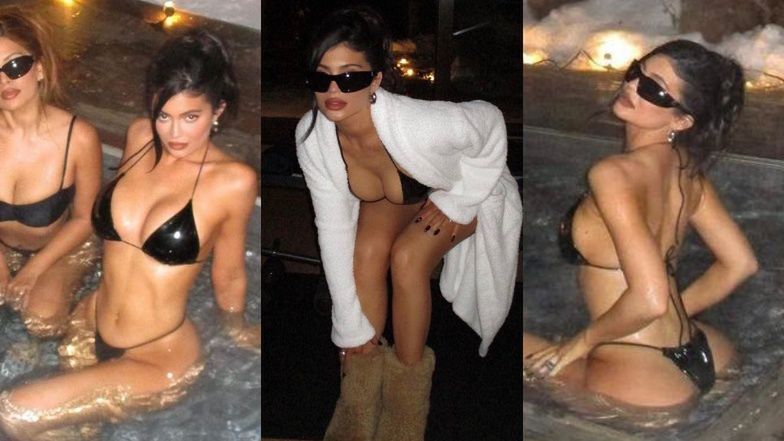 Lateksowa Kylie Jenner WDZIĘCZY SIĘ w jacuzzi podczas wypadu do ŚNIEŻNEGO Aspen. Nie jest jej zimno? (FOTO)