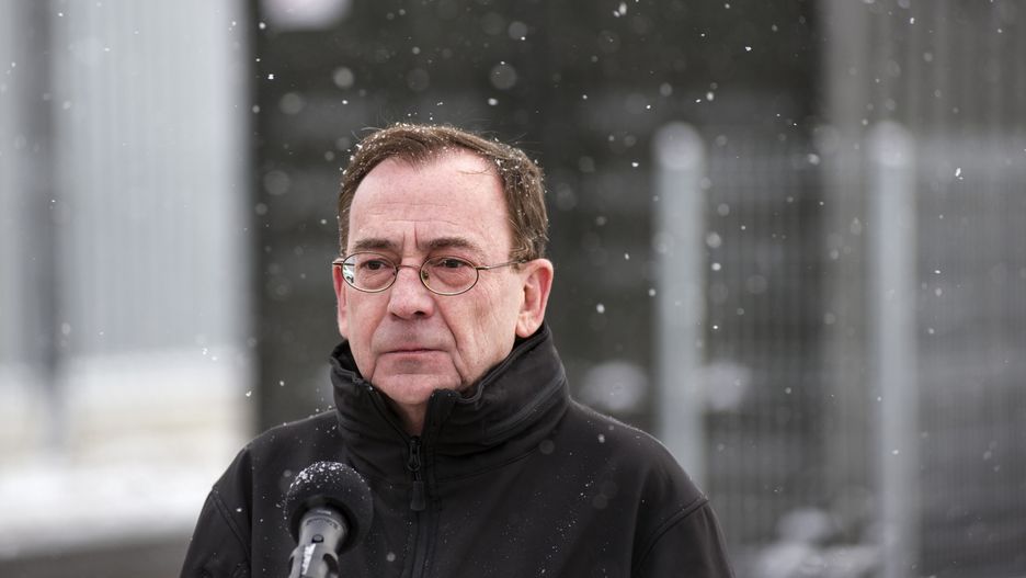 NOMIKI, PODLASKIE, POLAND - 2022/11/18: Polands Interior Minister Mariusz Kaminski is seen during the press conference at the border wall near Nomiki village. Polands Interior Minister Mariusz Kaminski inspected the initial installation phase of high-tech monitoring equipment along a metal wall on the border with Belarus geared toward preventing thousands of migrants from crossing into the European Union.
The head of the Ministry of Interior and Administration announced the completion of works on the first section of the electronic barrier on the border with Belarus. Kaminski also said that the 5.5-meter (17-feet) high wall has slashed crossing attempts tenfold. (Photo by Attila Husejnow/SOPA Images/LightRocket via Getty Images)