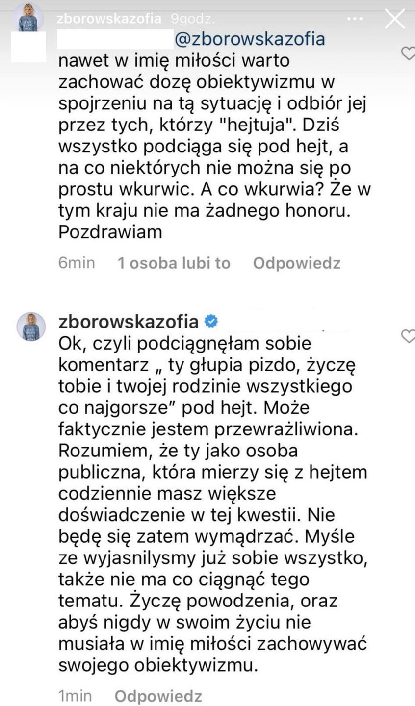 Zofia Zborowska broni ojca