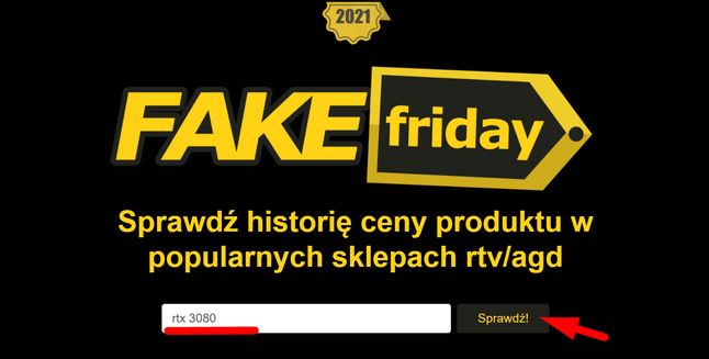 Wyszukiwarka w Fake Friday