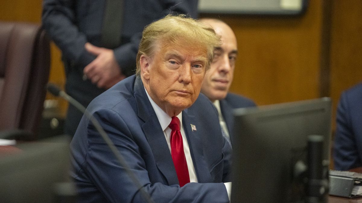 NEW YORK, NY - FEBRUARY 15: Republican presidential candidate, former U.S. President Donald Trump attends a pre-trial hearing at Manhattan Criminal Court on February 15, 2024 in New York City. Trump was charged with 34 counts of falsifying business records last year, which prosecutors say was an effort to hide a potential sex scandal, both before and after the 2016 presidential election. Judge Juan Manuel Merchan is expected to rule whether the trial will begin as scheduled on March 25. (Photo by Steven Hirsch-Pool/Getty Images)