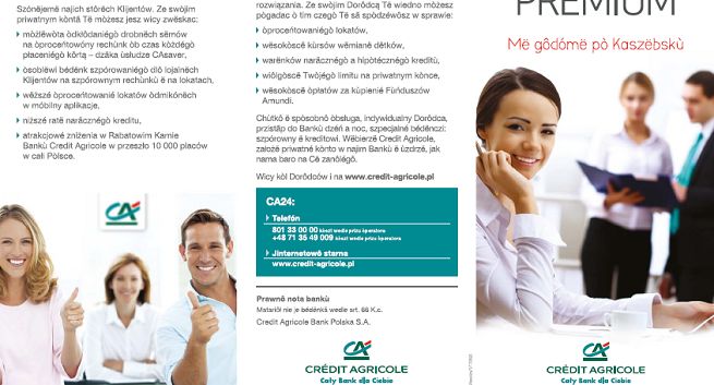 Credit Agricole obsłuży pomorskich klientów po kaszëbsku