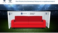 Kanapy kibica PKO BP na stadionach Lecha Poznań, Lechii Gdańsk, Legii Warszawa i Wisły Kraków
