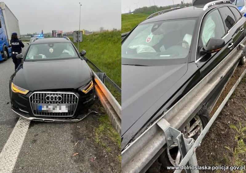 Porzucone audi na autostradzie. Policjanci szybko odkryli jego tajemnicę