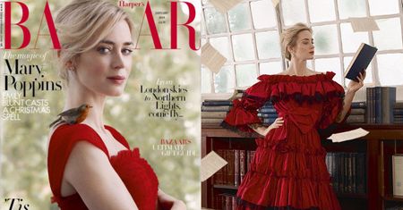 Olśniewająca Emily Blunt pozuje z ptaszkiem w bajkowej sesji dla "Harper's Bazaar"
