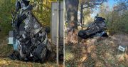 Tyle zostało z audi. Koszmarny widok. Kierowca nie żyje