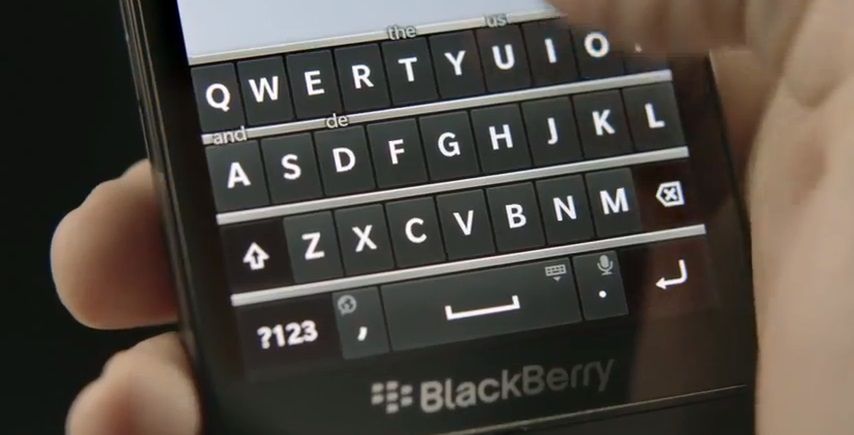 Klawiatura w BlackBerry OS 10 (fot. youtube.com)