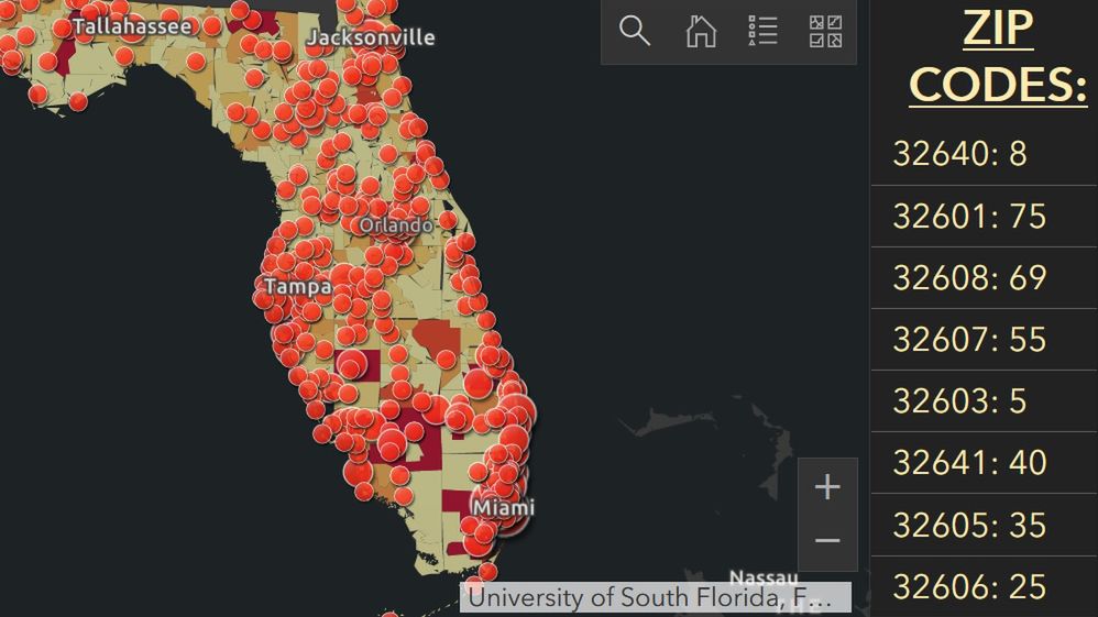 Zrzut ekranu ze strony stworzonej przez Rebekę Jones.