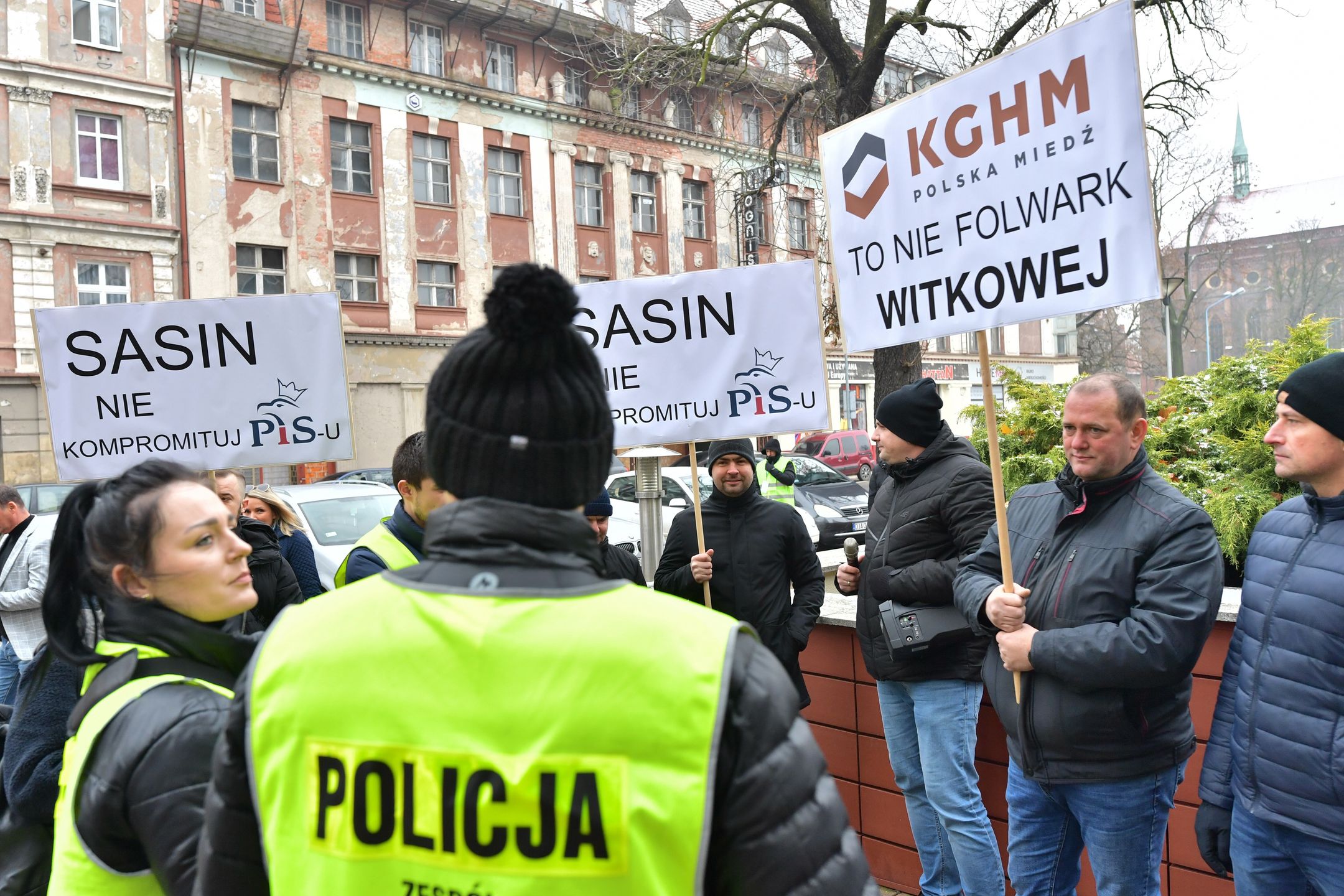 W Legnicy protestowali również górnicy z KGHM