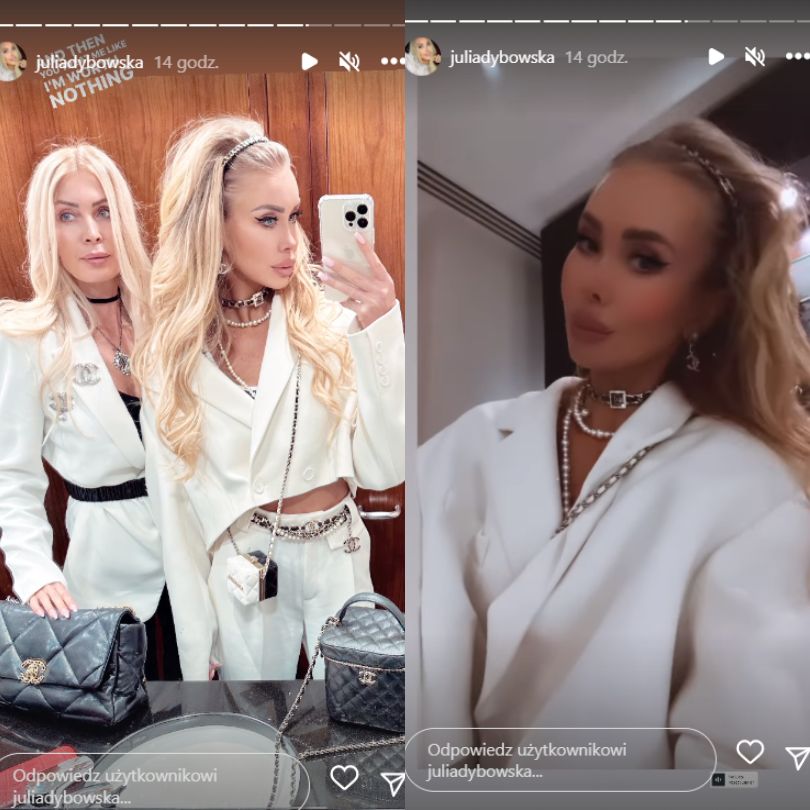 Julia Dybowska pozuje na evencie z mamą i torebką Chanel