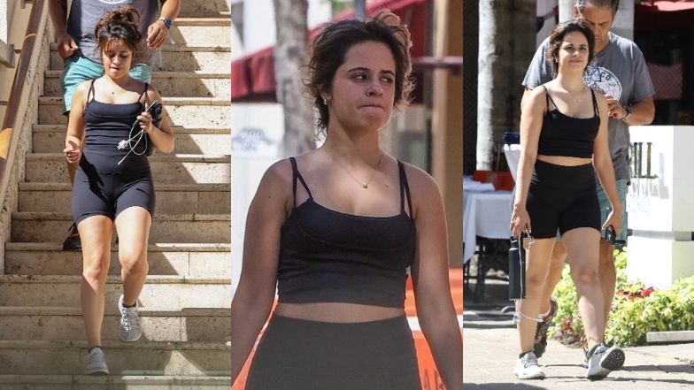 Wysportowana Camila Cabello z odkrytym brzuchem zasuwa pompować na siłowni w towarzystwie taty (ZDJĘCIA)