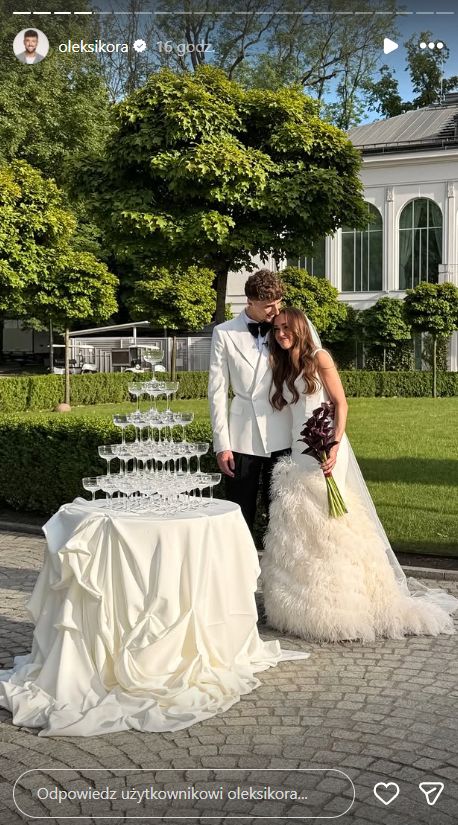 Igor Grobelny i Daria Syta na weselu