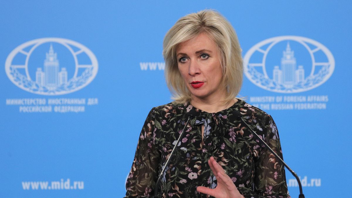 MOSCOW, RUSSIA - APRIL 28, 2022: Russian Foreign Ministry Spokesperson Maria Zakharova gives a briefing on Russia's foreign policy. Russian Foreign Ministry/TASS