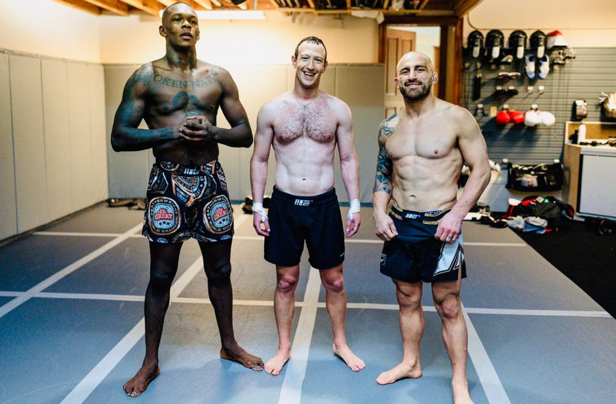 Mark Zuckerberg, Israel Adesanya i Alexander Volkanovski