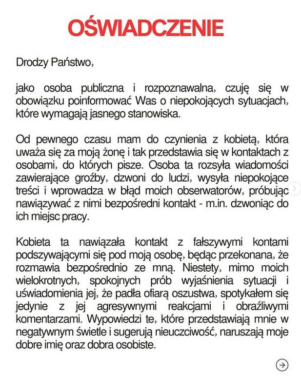 Rafał Brzozowski ma stalkerkę 
