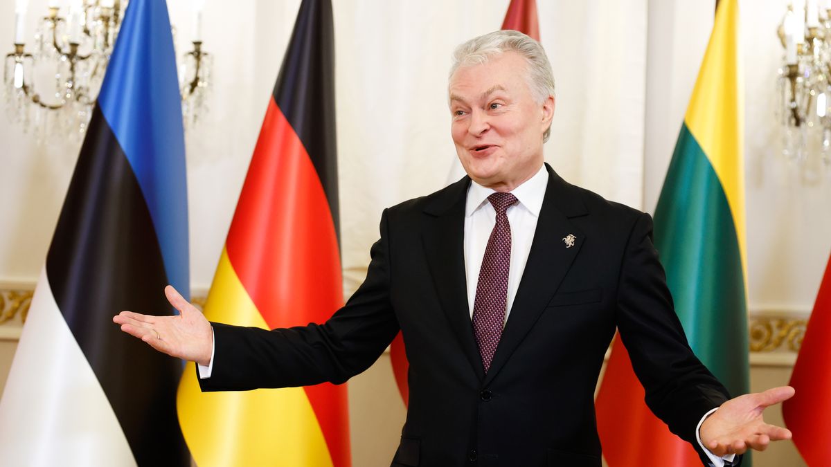 Gitanas Nauseda, Lithuania's president, arrives at the Baltic Sea NATO allies summit at the Presidential Palace in Helsinki, Finland, on Tuesday, Jan. 14, 2025. Finland and Estonia are co-hosting the summit with NATO members from around the Baltic Sea to discuss measures to secure critical assets on the seabed. Photographer: Roni Rekomaa/Bloomberg via Getty Images