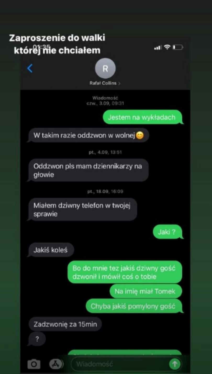 Daniel Martyniuk uderza w Rafała Collinsa