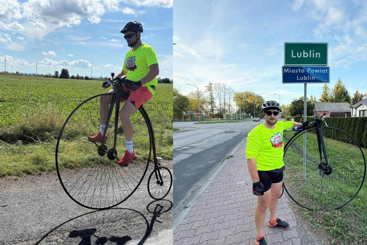 Jedzie bicyklem dookoła Polski, aby zebrać pieniądze na leczenie chorej córeczki. Właśnie dotarł do Lublina