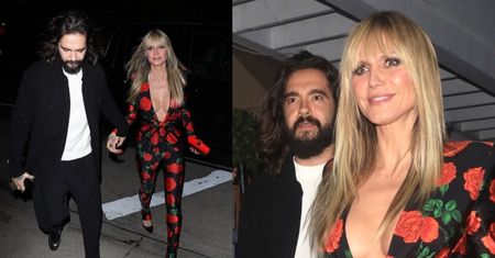 Heidi Klum odsłania walory w obcisłym kombinezonie, maszerując na randkę z młodszym o 17 lat małżonkiem (ZDJĘCIA)