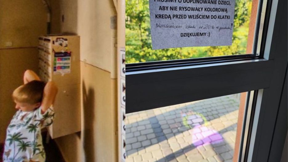 Kartka na klatce zdumiała mieszkańców. Kolorowa kreda kością niezgody wśród lokatorów