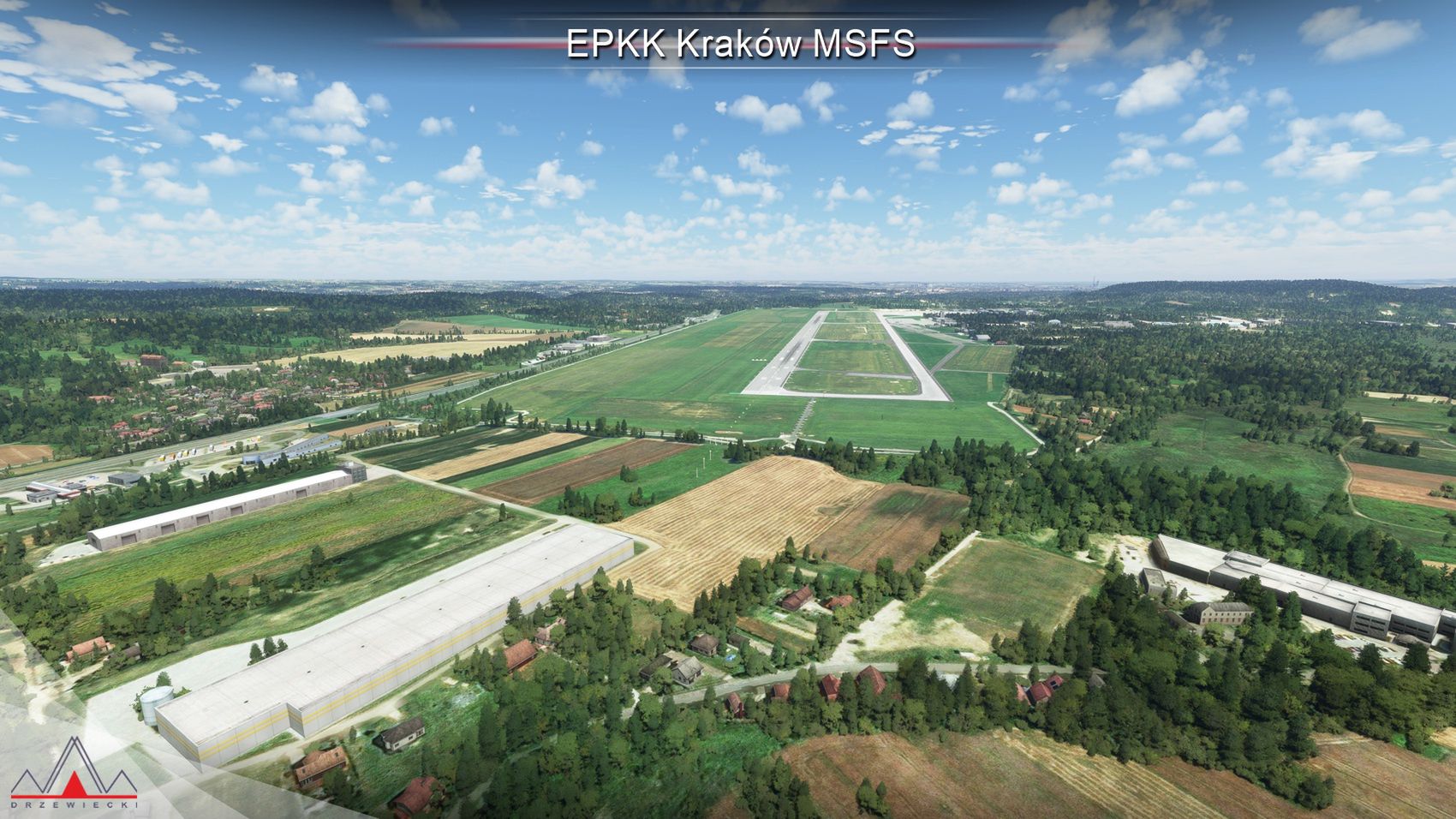 Kraków w Microsoft Flight Simulator.
