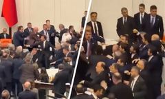 Przepychanki i bójka w tureckim parlamencie. Nagranie obiegło sieć