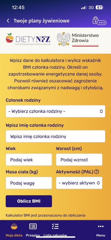 Diety NFZ - narzędzie w aplikacji mojeIKP na smartfonie.