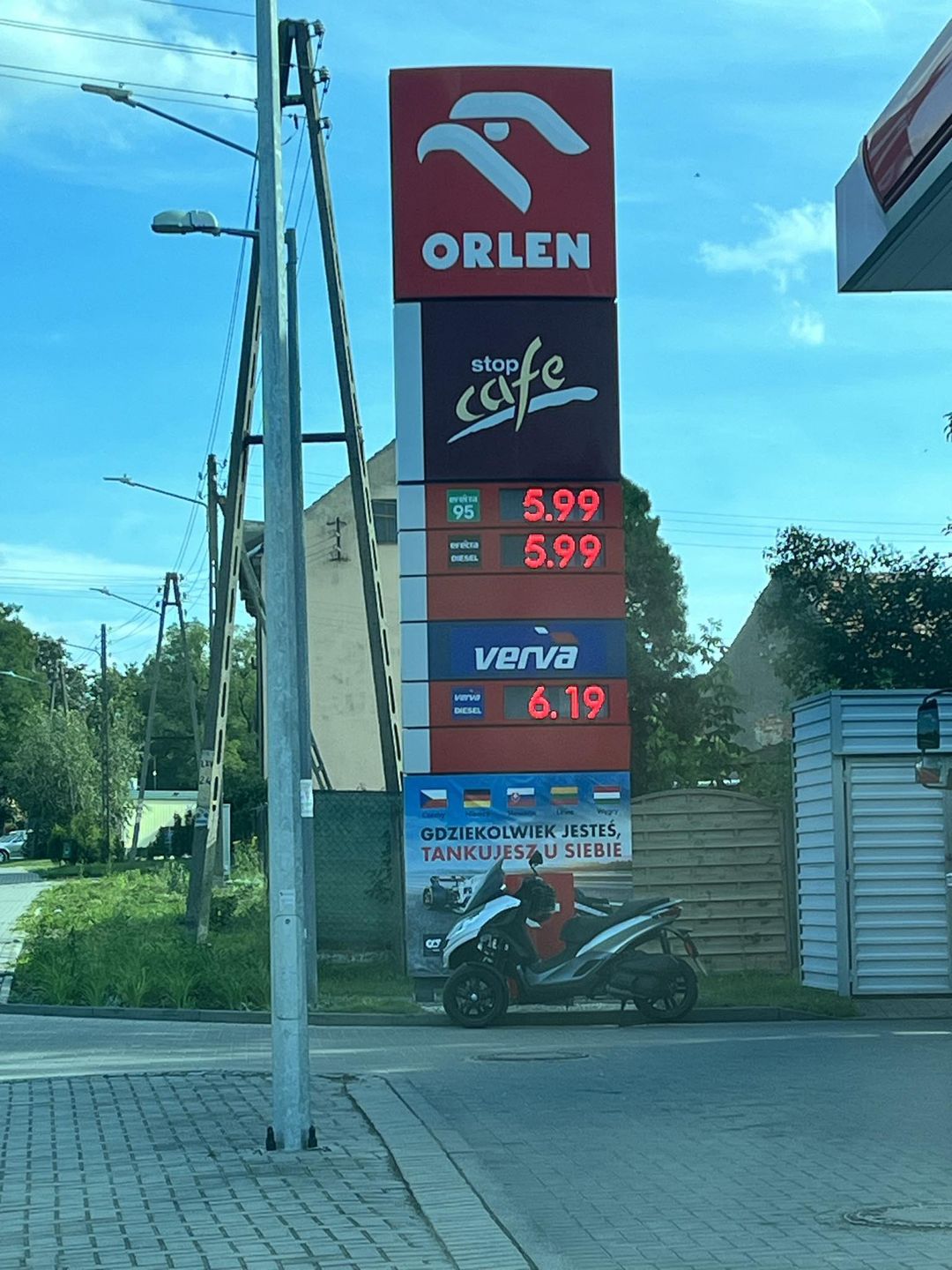 Ceny paliw na stacji Orlen w Ścinawie