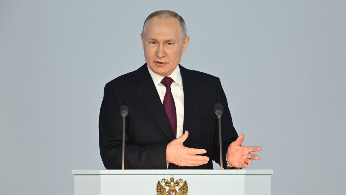 Władimir Putin podczas orędzia wygłoszonego przed Zgromadzeniem Federalnym