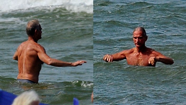 Jan Maria Jackowski na plaży w Białogórze